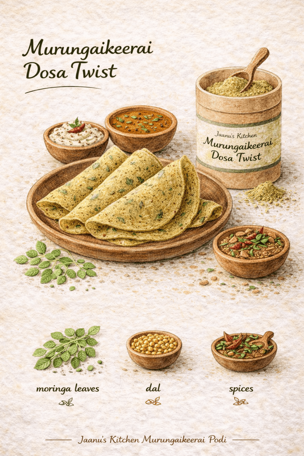 Murungaikeerai Dosa Twist